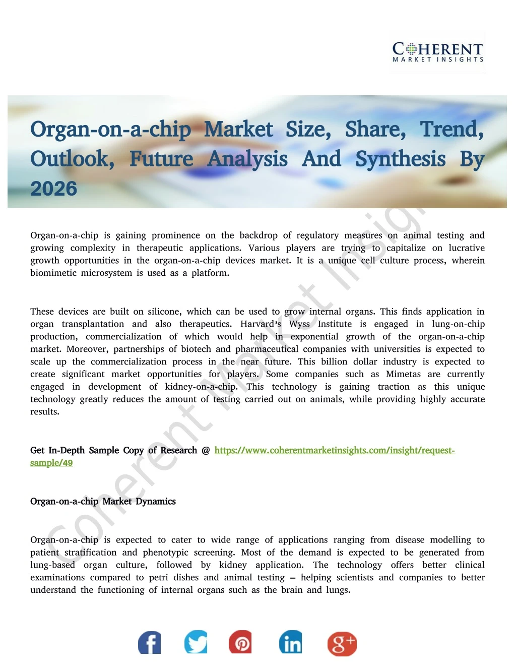 organ on a chip market size share trend organ