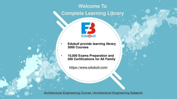 Architecture Engineering Course Online | Architectural Engineering Subjects