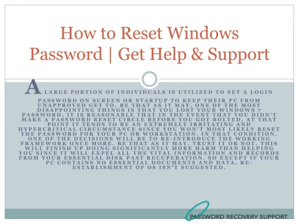 How to Reset Windows Password | Get Help & Support