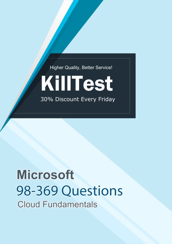 2019 Updated Microsoft 98-369 Questions Killtest