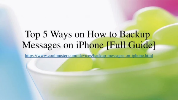 Top 5 Ways on How to Backup Messages on iPhone [Full Guide]