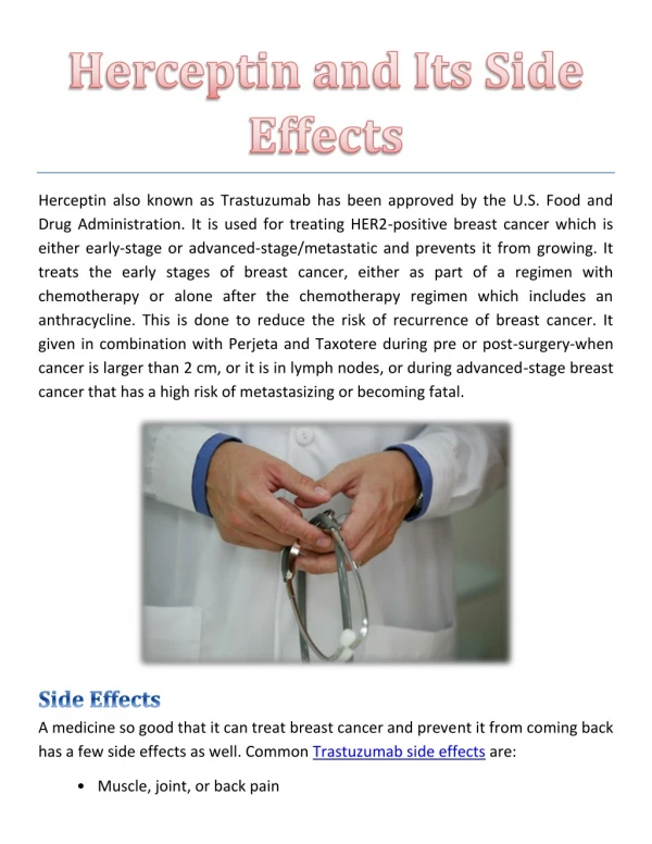 Herceptin and Its Side Effects