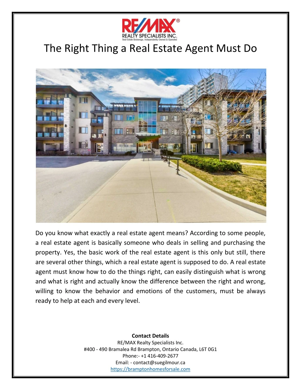 the right thing a real estate agent must do