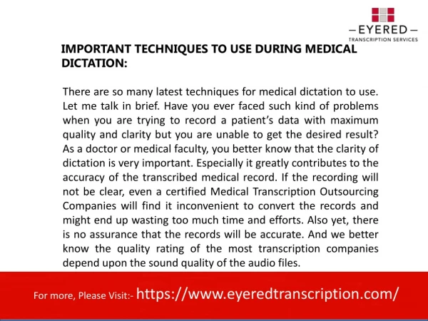 Medical Dictation Techniques To Use For Medical Experts