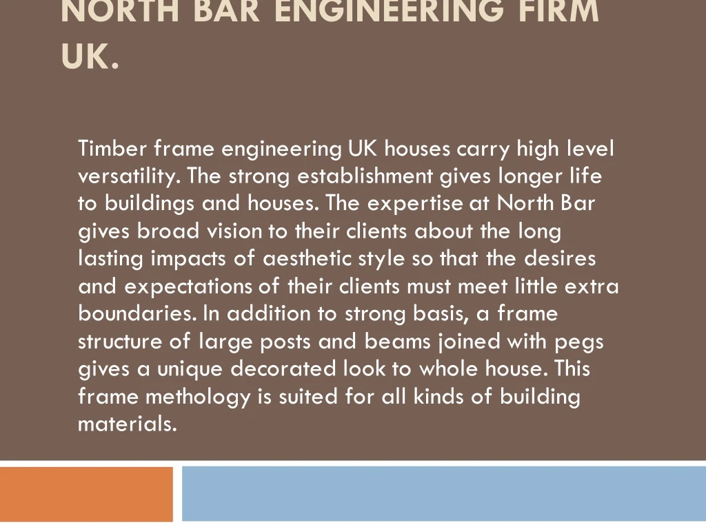 north bar engineering firm uk timber frame