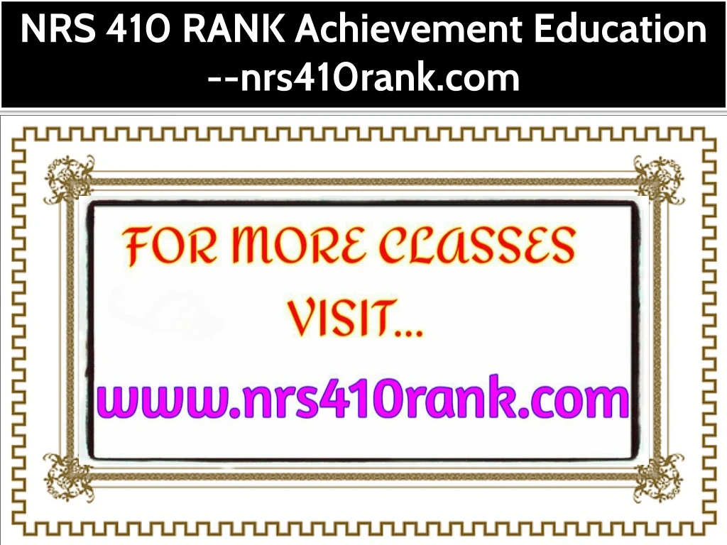 nrs 410 rank achievement education nrs410rank com