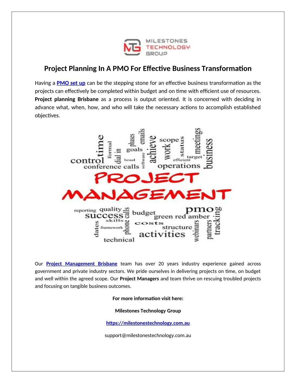project planning in a pmo for effective business