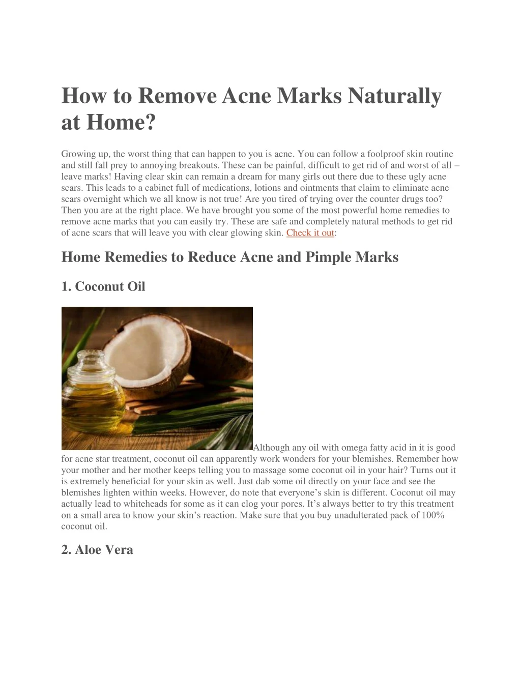 how to remove acne marks naturally at home