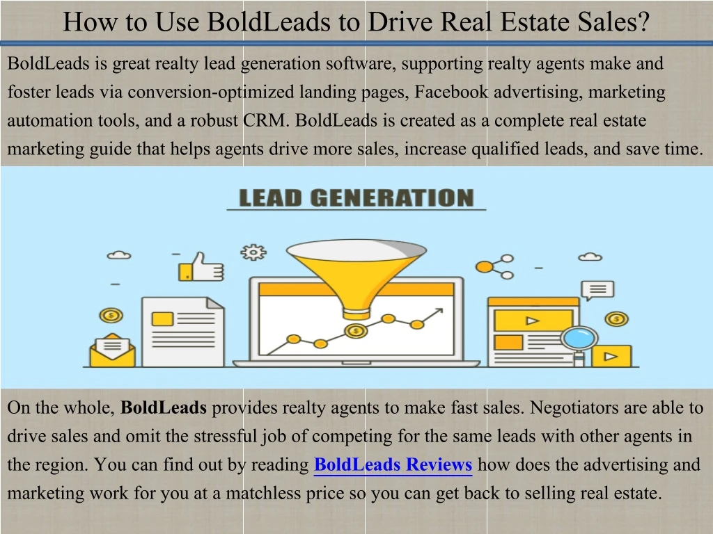 how to use boldleads to drive real estate sales