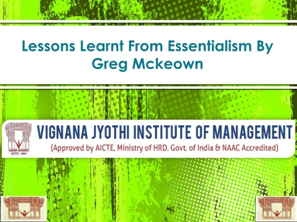 Lessons Learnt From Essentialism By Greg Mckeown