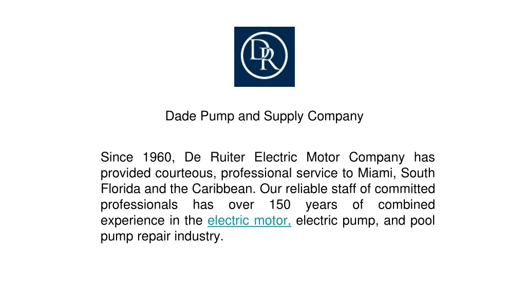 dade pump and supply company