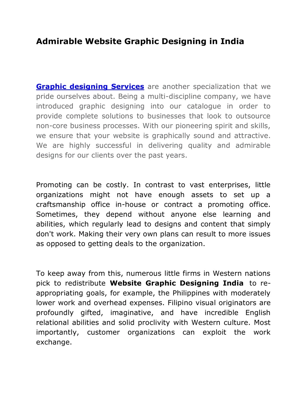 admirable website graphic designing in india