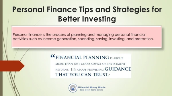 Personal Finance Investing Tips | Millennial Money Minute