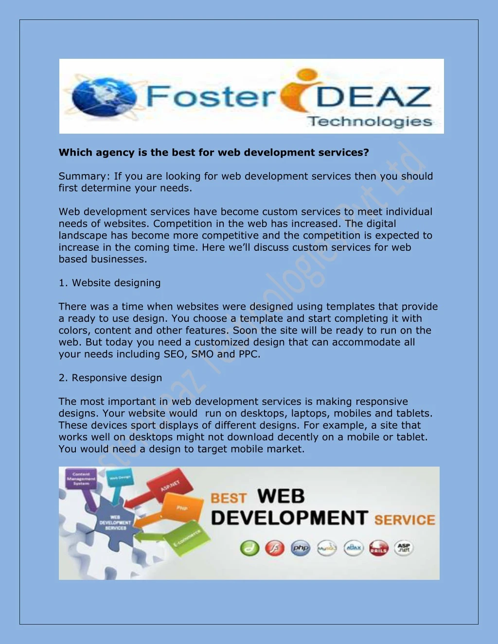 which agency is the best for web development