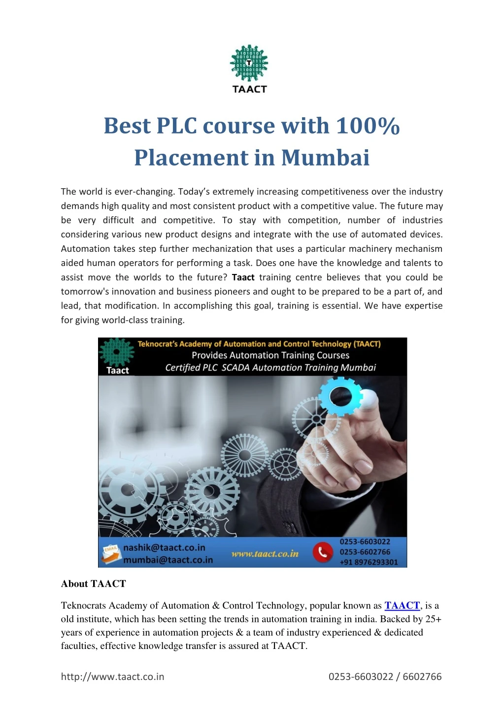 best plc course with 100 placement in mumbai