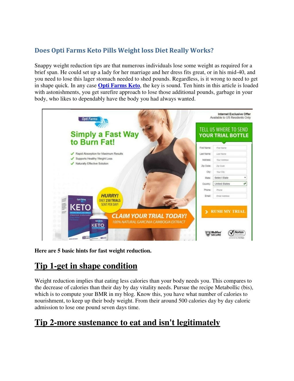 does opti farms keto pills weight loss diet