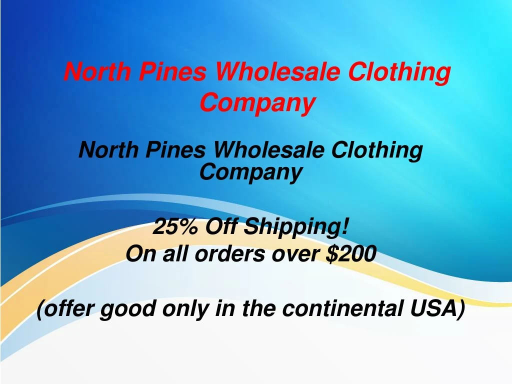 north pines wholesale clothing company