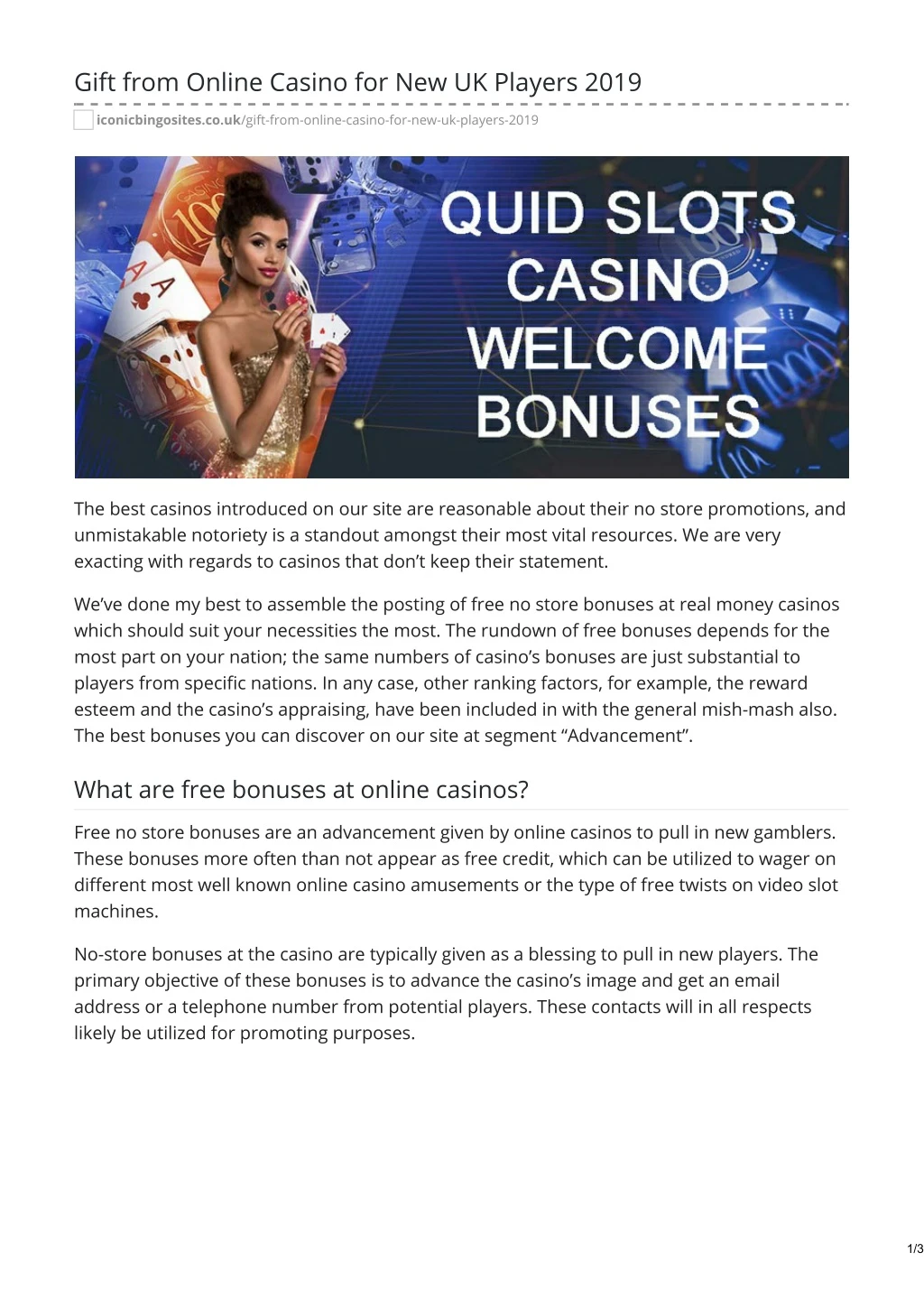 gift from online casino for new uk players 2019