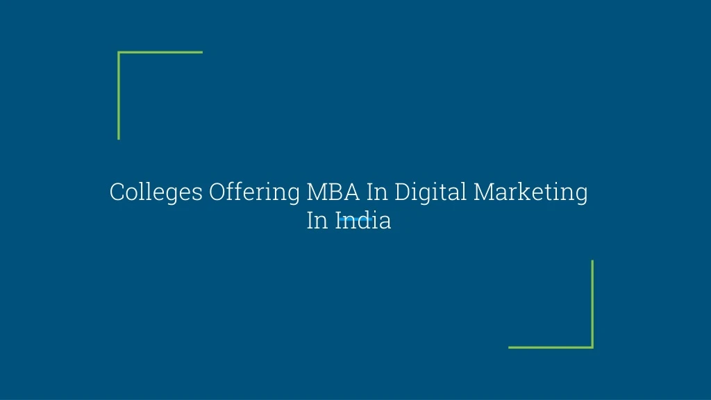 colleges offering mba in digital marketing in india