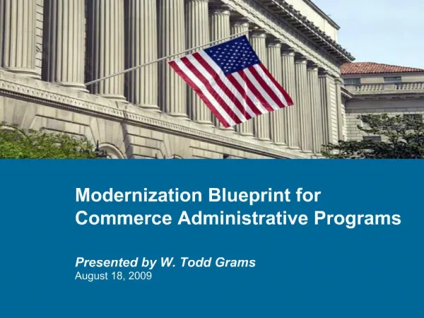 Modernization Blueprint for Commerce Administrative Programs