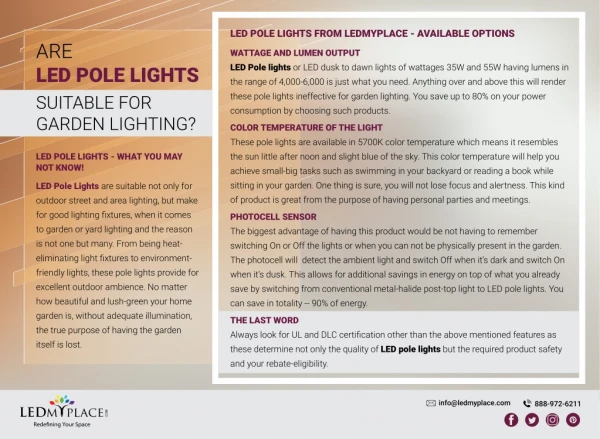 Are LED Pole Lights Suitable For Garden Lighting?