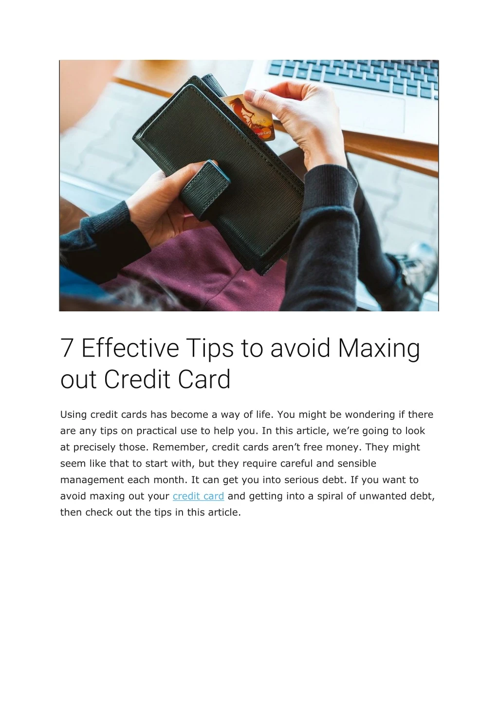 7 effective tips to avoid maxing out credit card