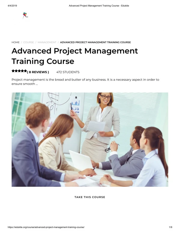 Advanced Project Management Training Course - Edukite