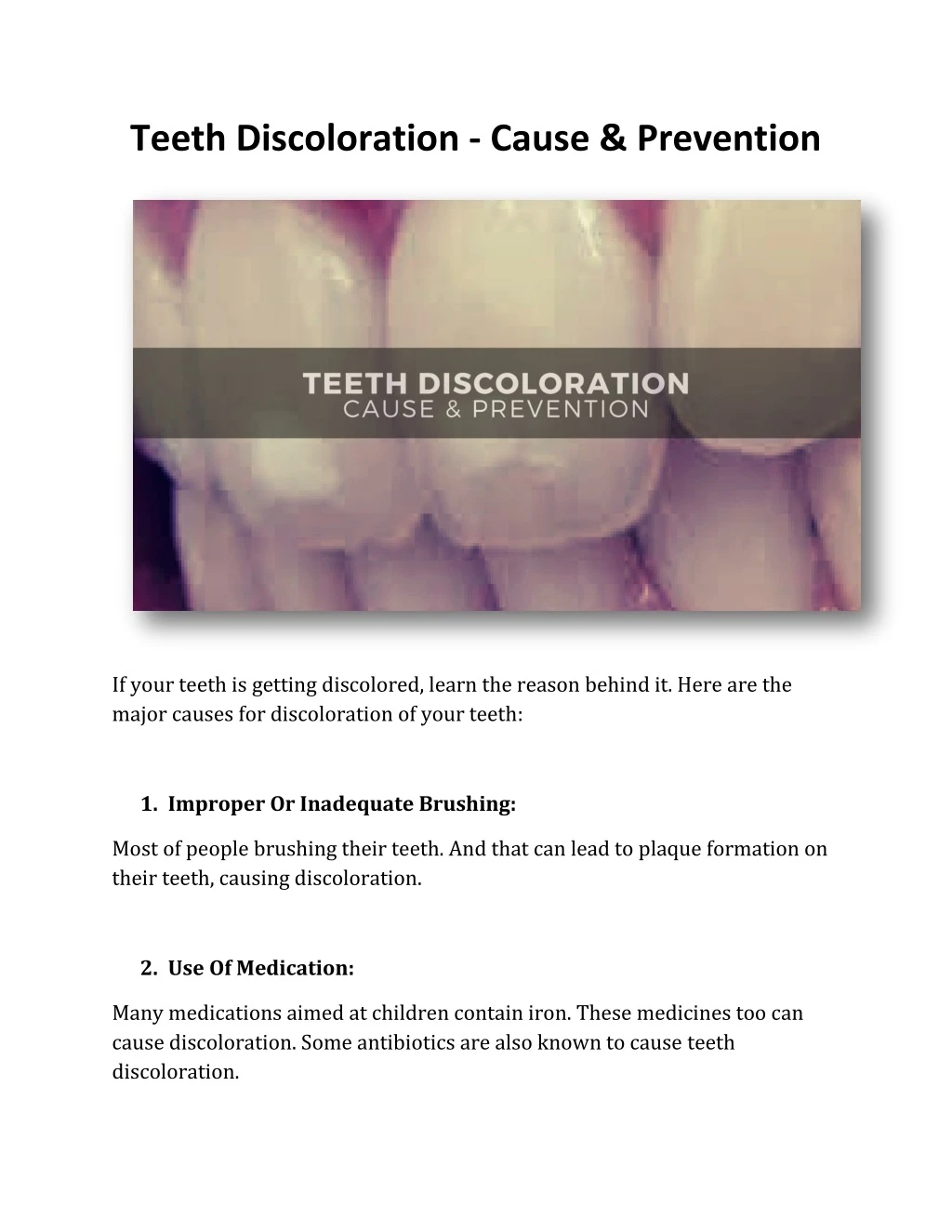 teeth discoloration cause prevention