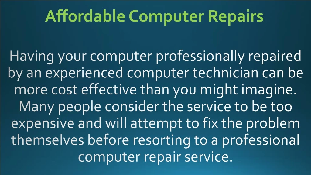 affordable computer repairs