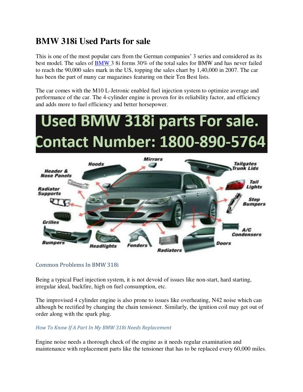 bmw 318i used parts for sale