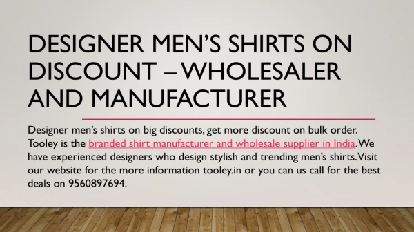Designer Printed Shirts Manufacturer & Wholesaler in India