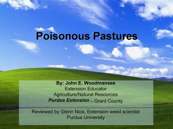 Poisonous Pastures