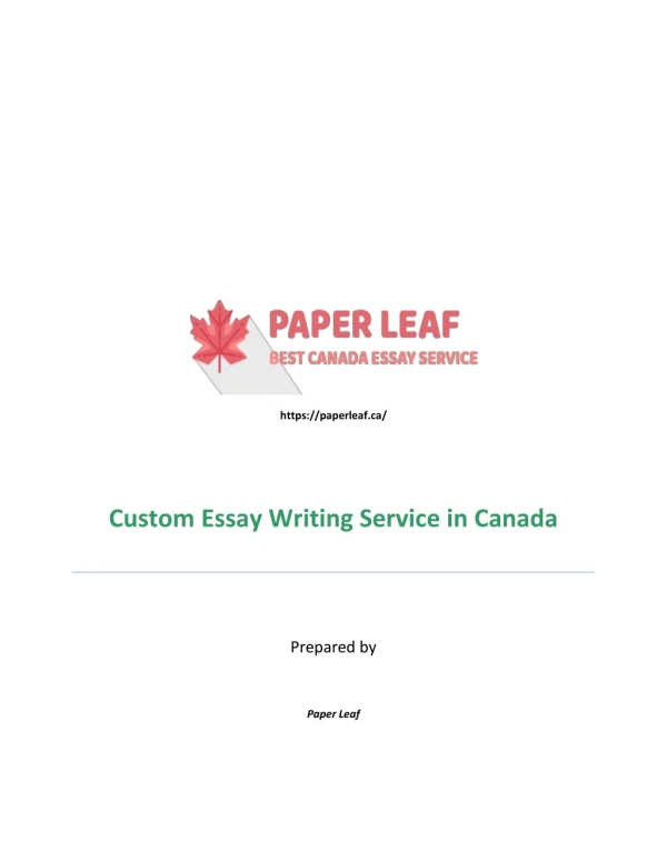 Custom Essay Writing Service in Canada