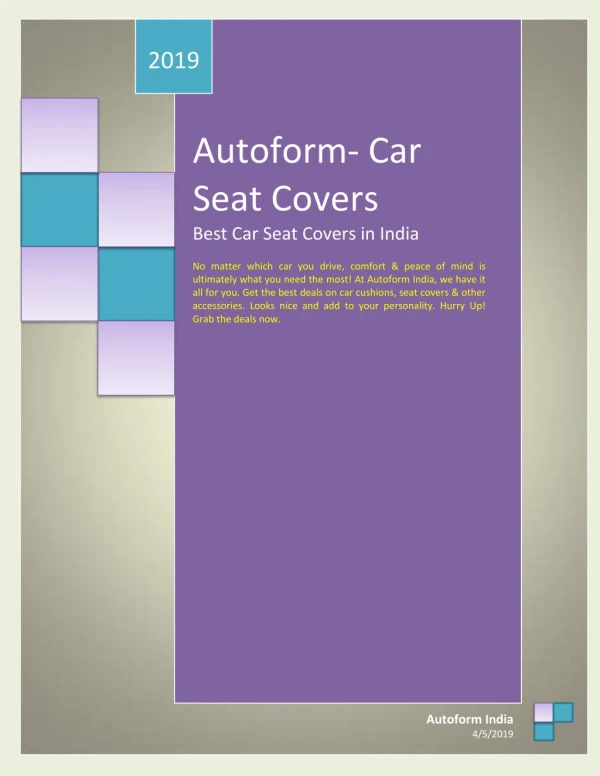 Sporty Car Seat Covers India