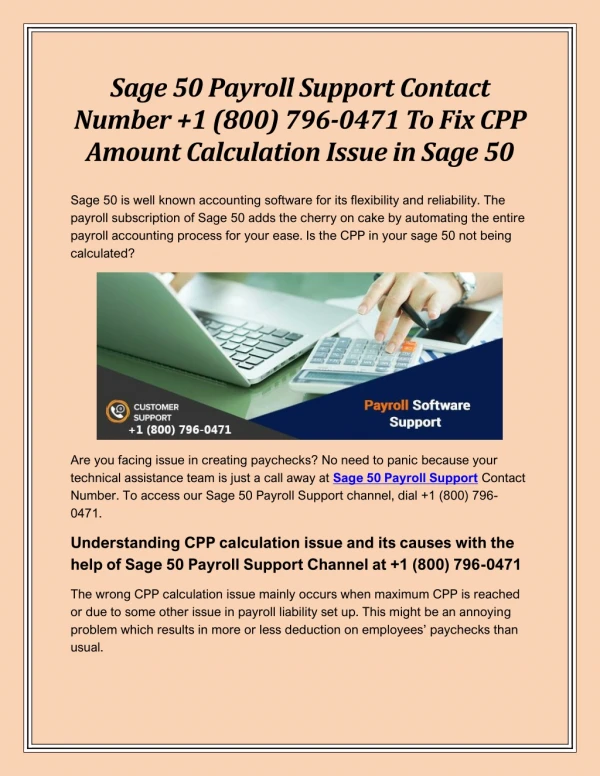 sage 50 payroll support contact number