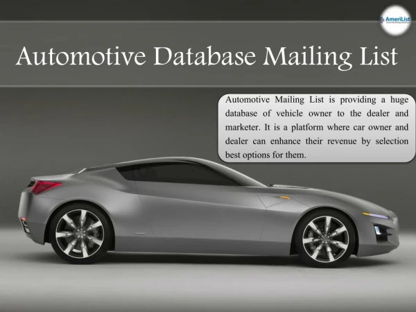 Get the Best Database Automotive Industry