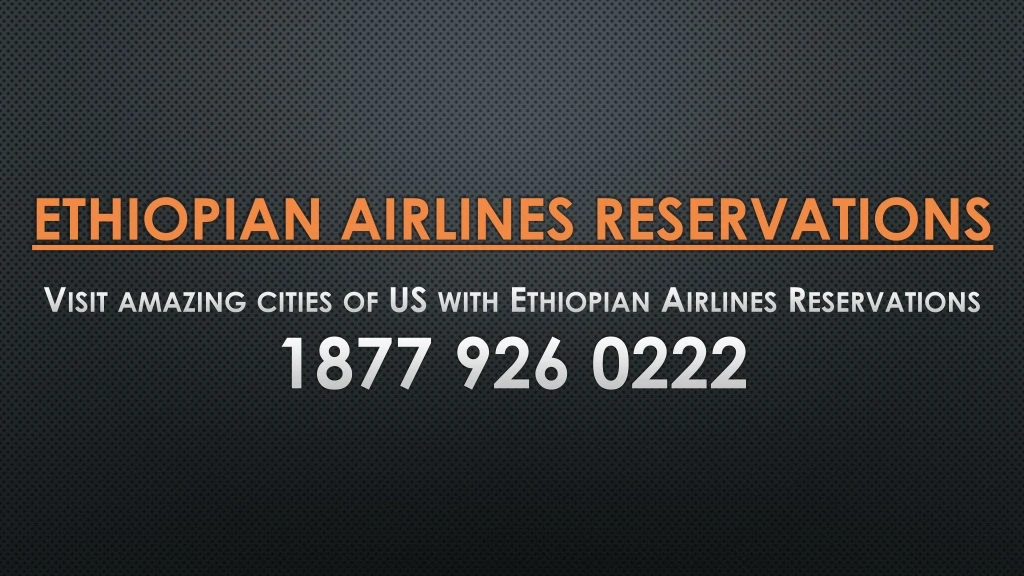 ethiopian airlines reservations