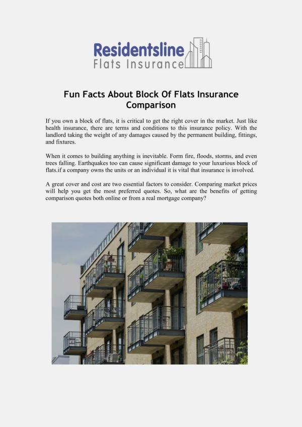 Fun Facts About Block Of Flats Insurance Comparison