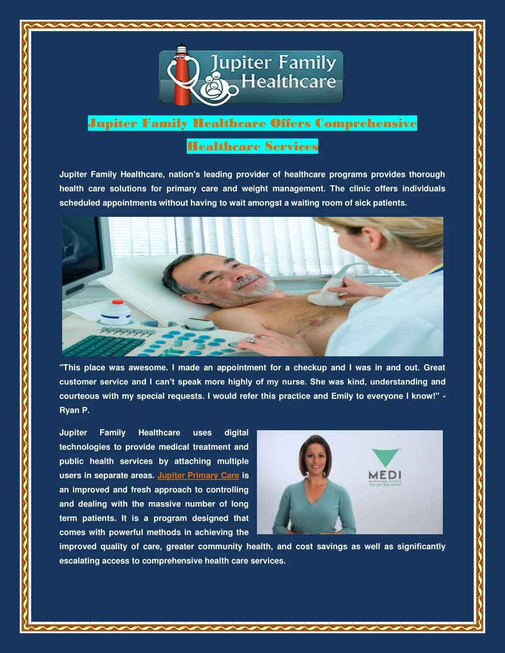 jupiter family healthcare offers comprehensive