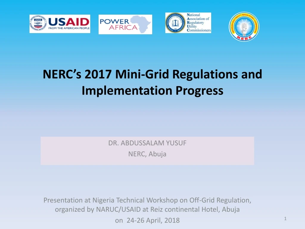 nerc s 2017 mini grid regulations and implementation progress