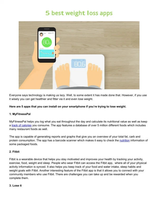 5 Best Weight Loss Apps