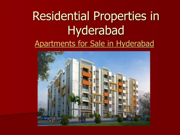 Residential Properties for Sale in Hyderabad
