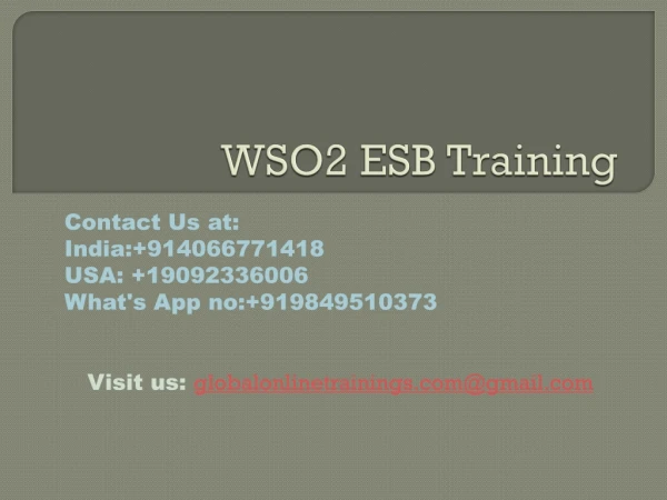 WSO2 ESB Training | wso2 enterprise service bus Online course - GOT