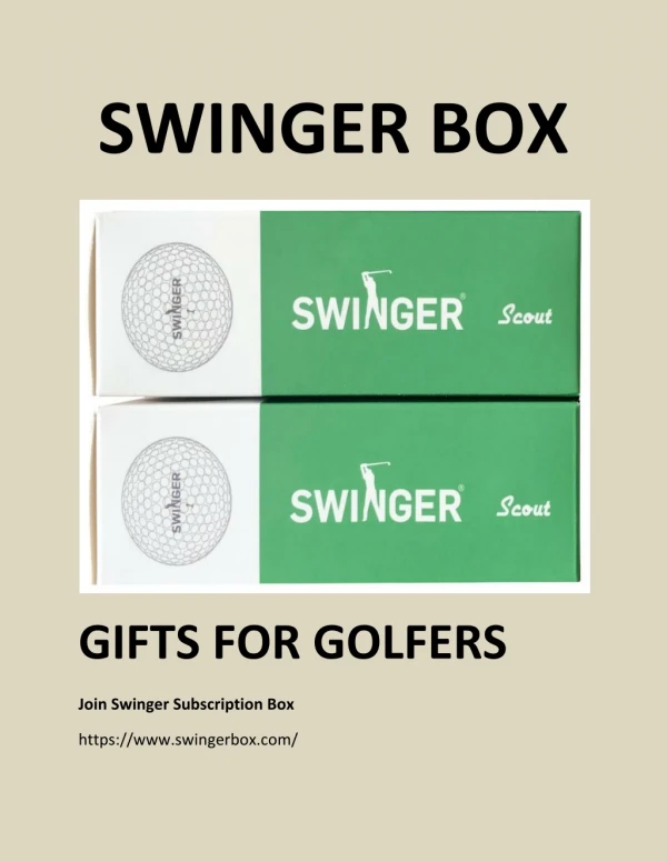 Subscriptions Box For Golf Golfers Erik