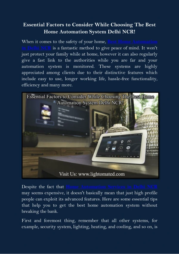 essential factors to consider while choosing