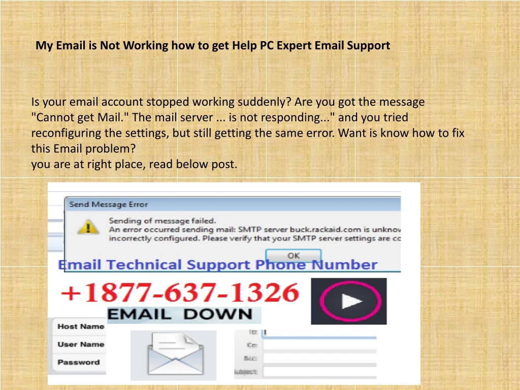 my email is not working how to get help pc expert