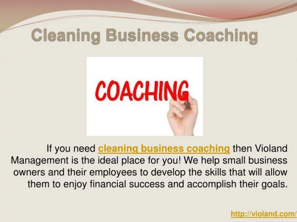 Cleaning Business Coaching