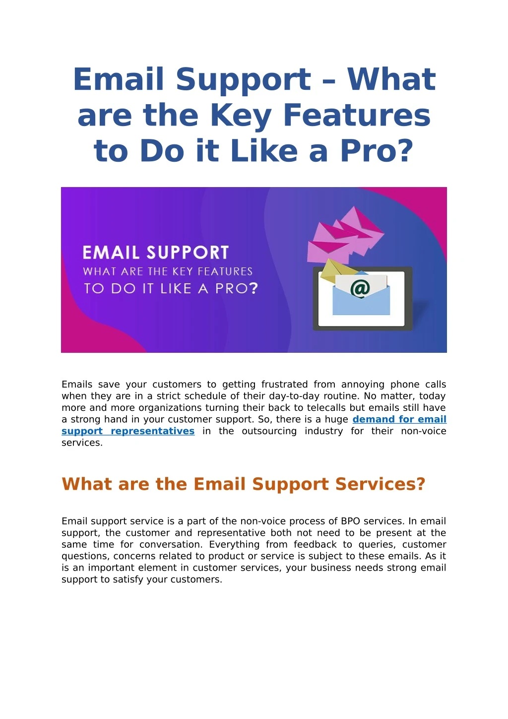 email support what are the key features