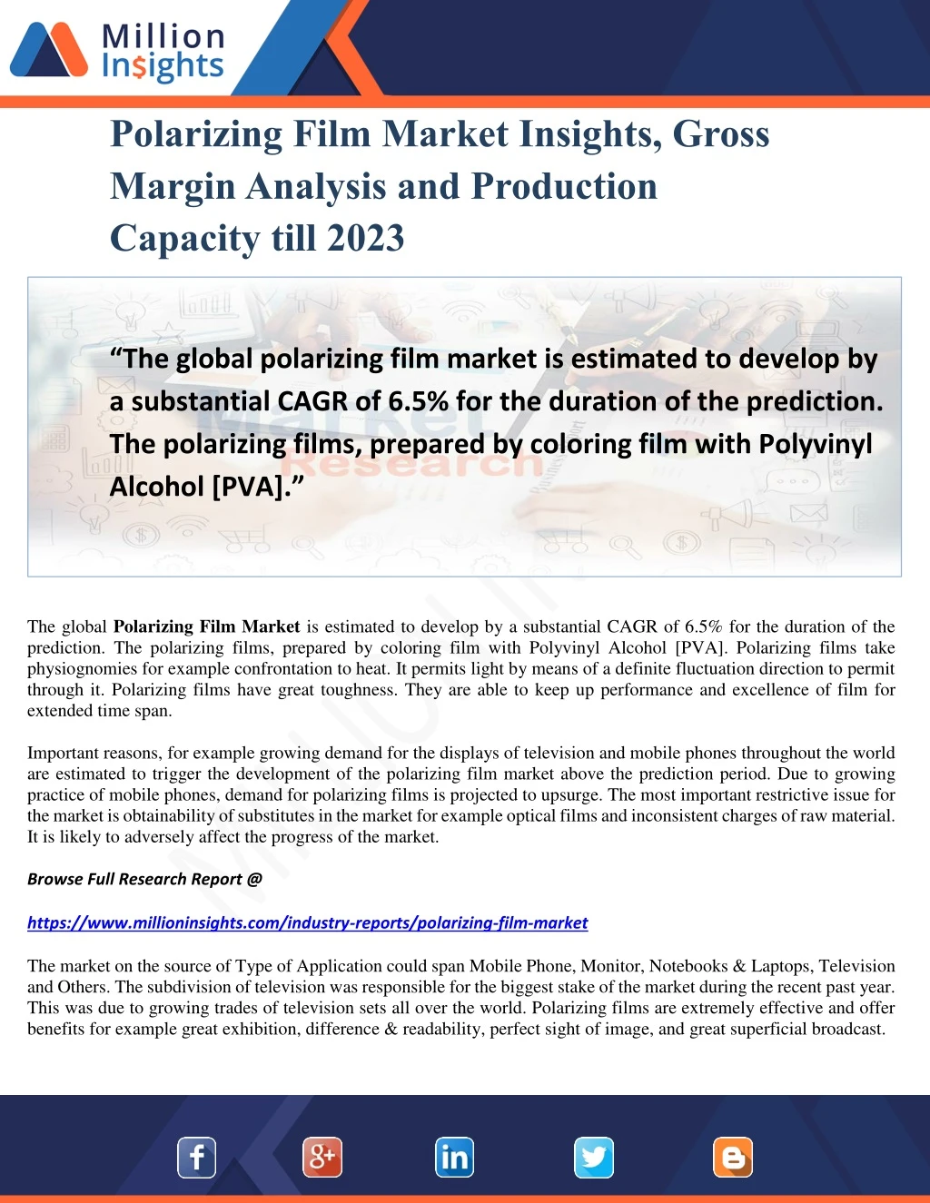 polarizing film market insights gross margin