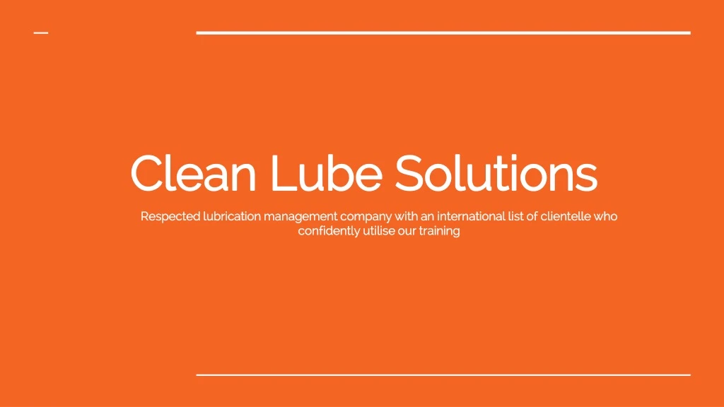 clean lube solutions
